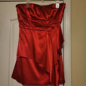 Red satin dress